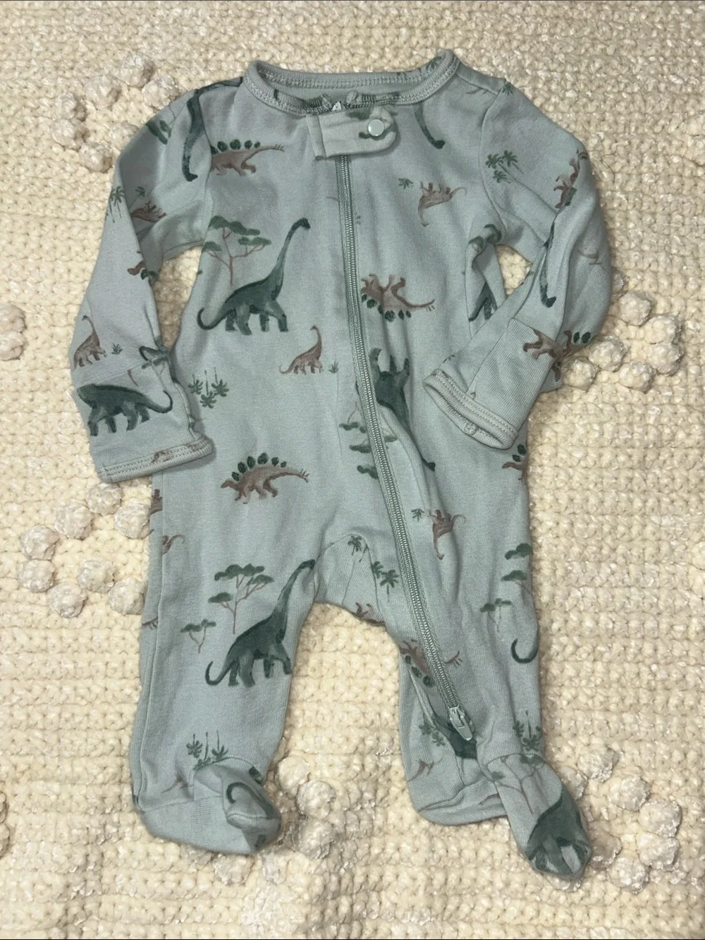 Carter's- Newborn Cotton Dinosaur Zip Footed Sleeper Pajama